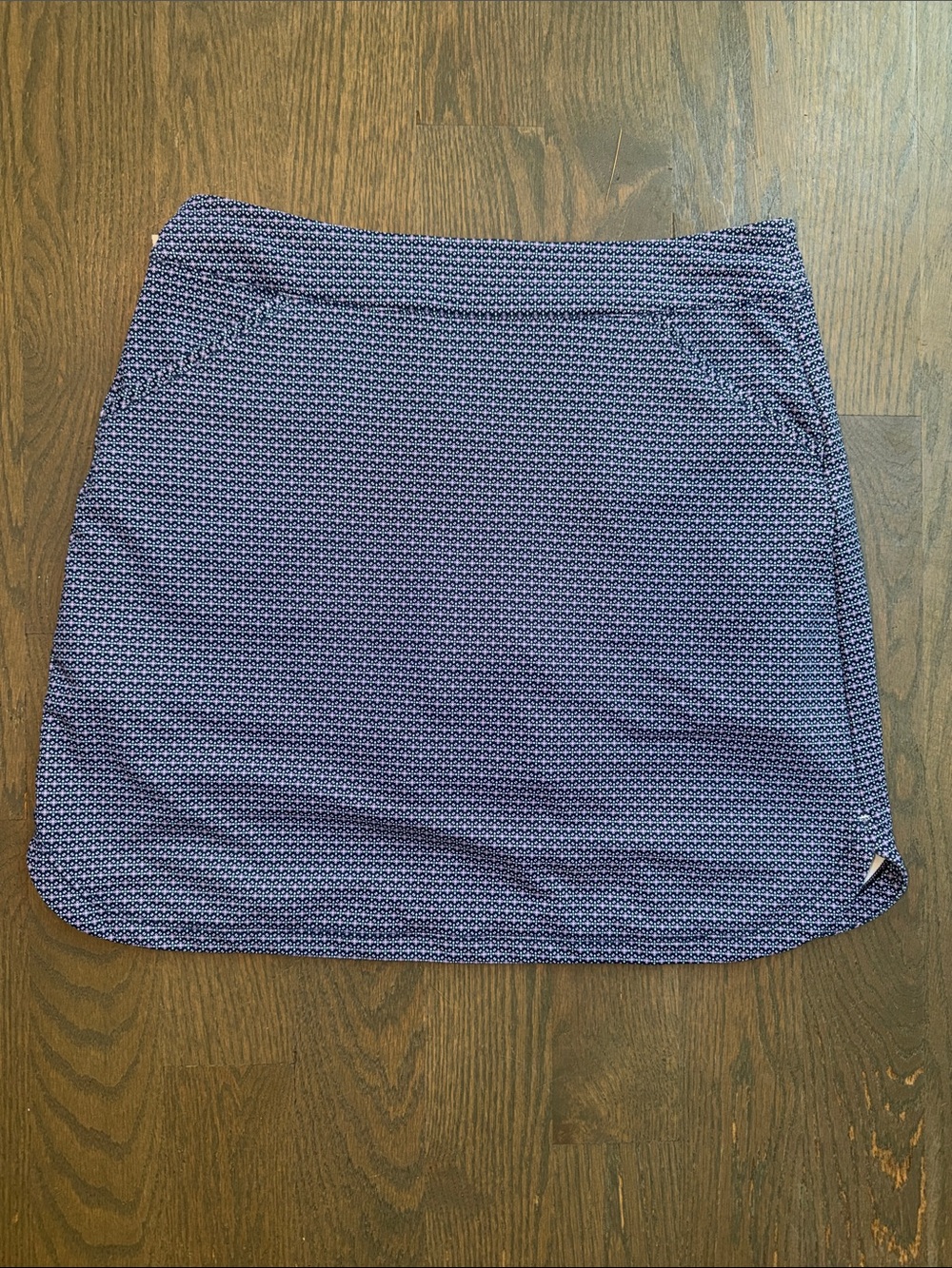 Peter Millar Golf Skort Size M Navy Geometric Print UPF 50+ Performance